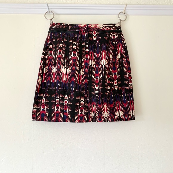 H&M dark abstract print mini skirt with faux leather trim - Picture 10 of 14
